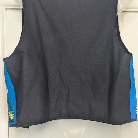 VTG Embroidered Fish Vest Maximalist Whimsical Rainbowcore Animal Print Sea L - Picture 7 of 8